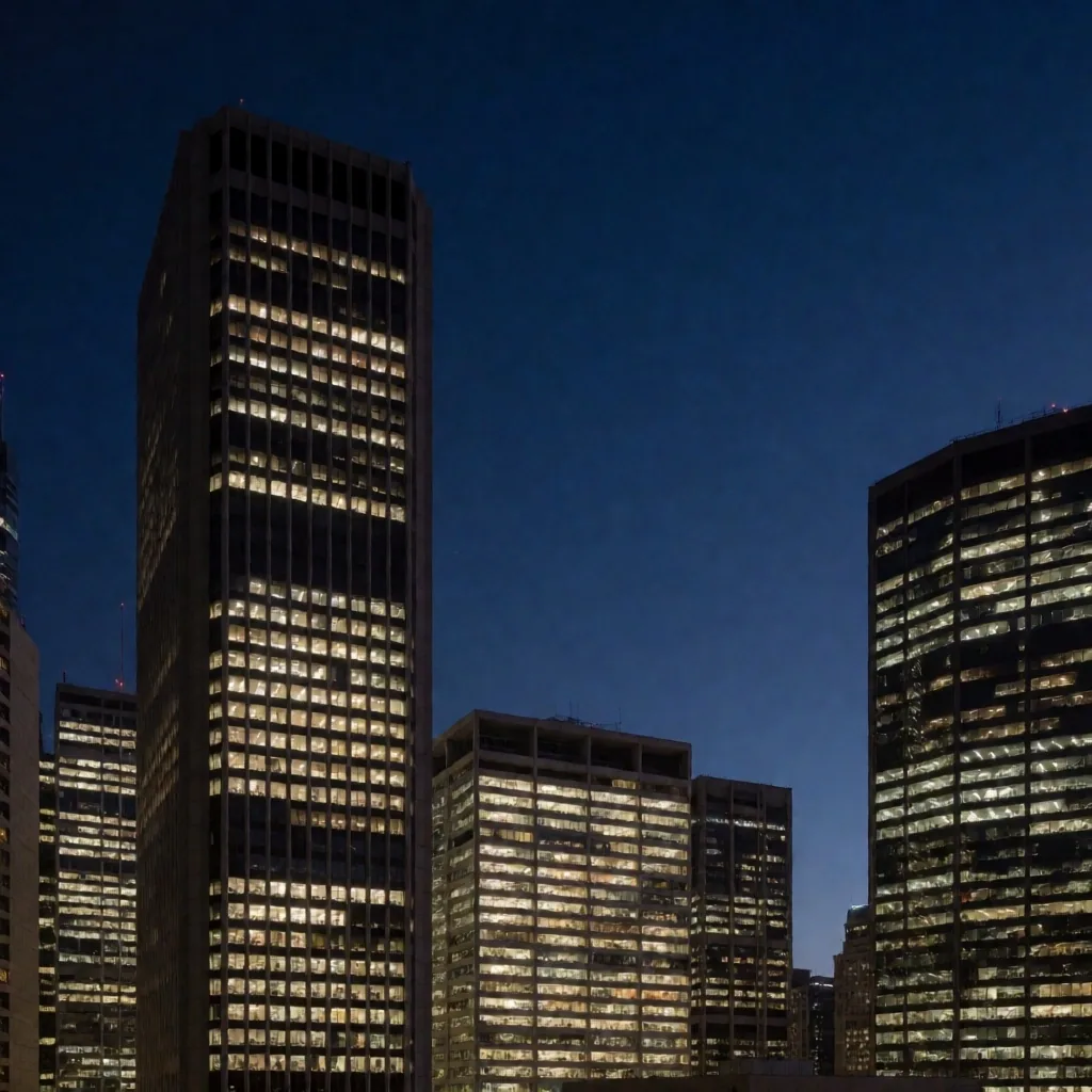 Sydney CBD financial district towers at dusk